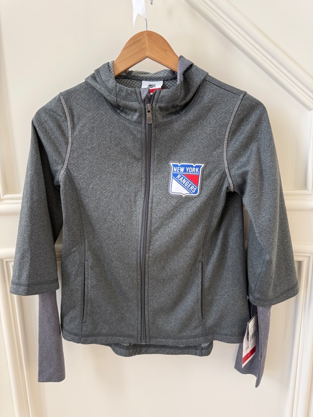 NHL New York Rangers Gray Youth Hoodie Jacket